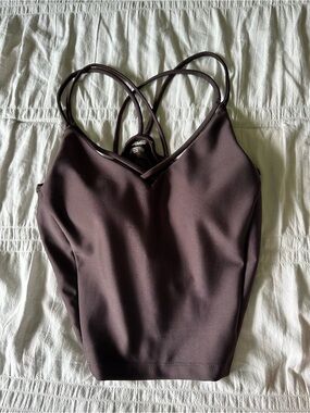 Avia Deep Brown Double-Strap Cropped Tank